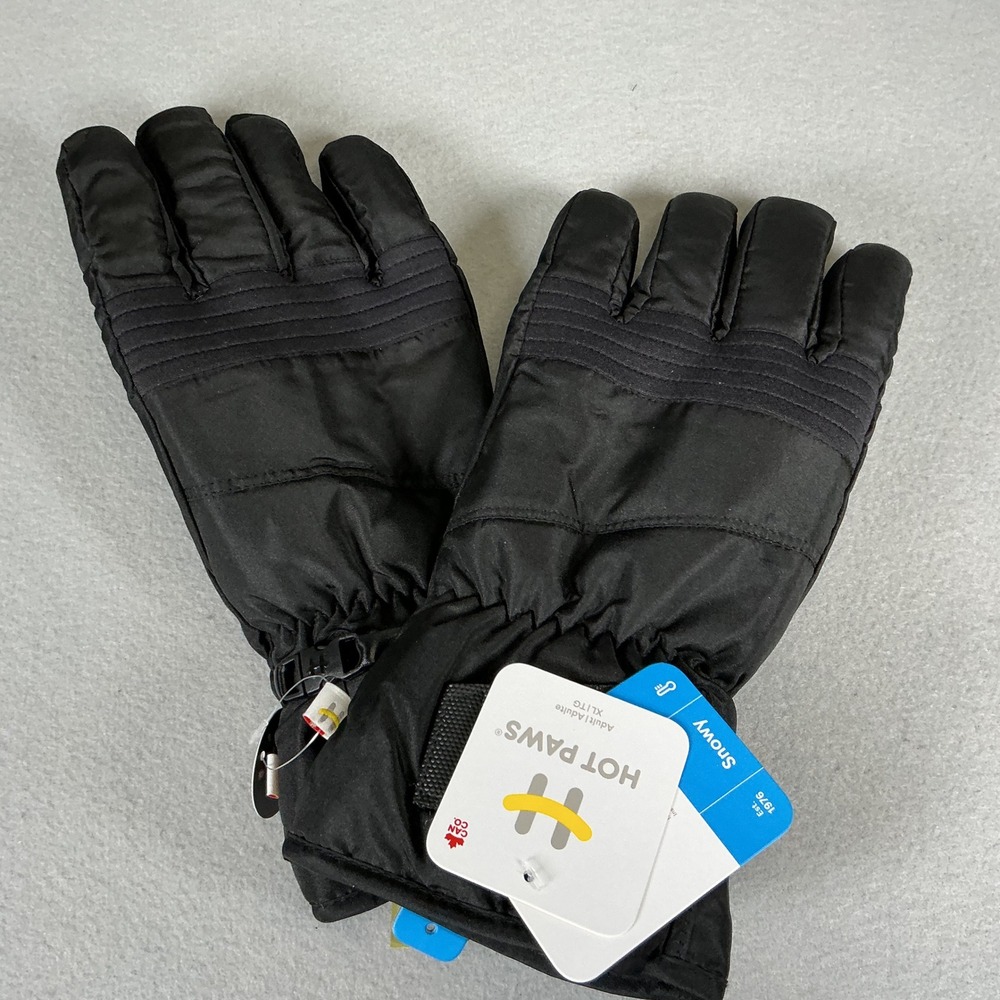 Hot Paws Snowy Adult XL Black Winter Gloves Insolast Insulation Hypravel Lining